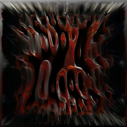 an abstract photograph of a red and black object