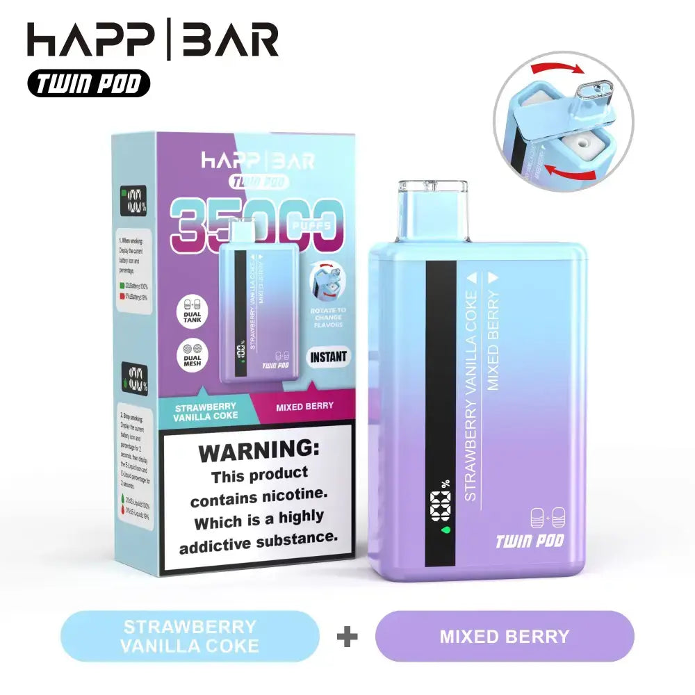 Happ Bar Twin Pod 35000 - Maximal Variation och Långvarig Vapingupplevelse